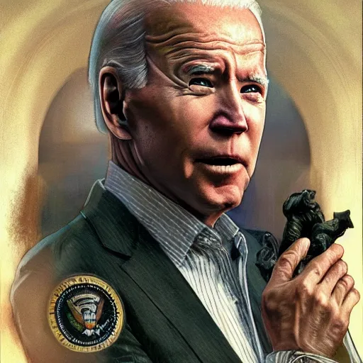 Prompt: president joe biden as reptile, reptilian eyes, conspiracy, ultra realistic, concept art, intricate details, eerie, highly detailed, photorealistic, octane render, 8 k, unreal engine. art by artgerm and greg rutkowski and alphonse mucha