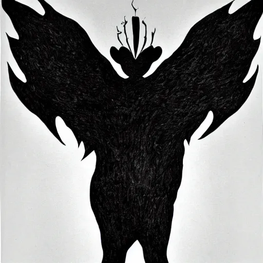 full body portrait of a dark shadow entity with wings, | Stable ...