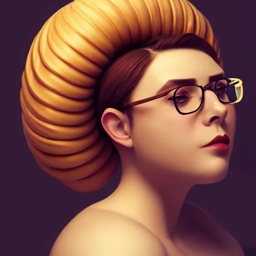 Prompt: portrait of a stocky beautiful woman with a bundt bundt pan face, greek romanian, glasses, wide shot, digital art, detailed , 8k, trending on artstation