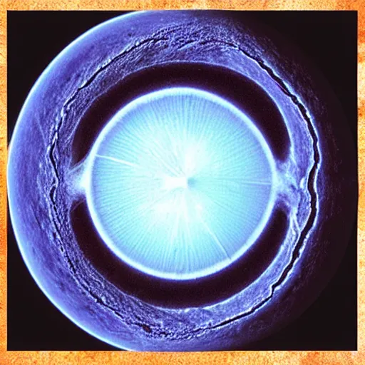 Image similar to cross section lemon, photo by hubble telescope