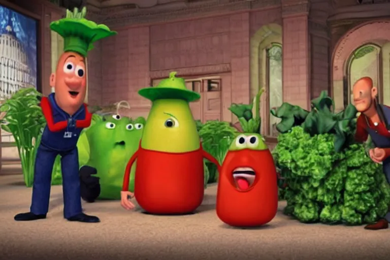 Image similar to veggie tales in the january 6th capitol riot news photo