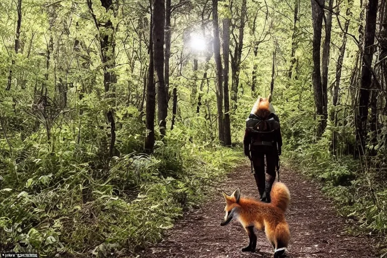 Image similar to an oversized fox, saddled and harnessed, walking through a forest, glowing with silver light, today's featured wildlife photo, 1 6 k