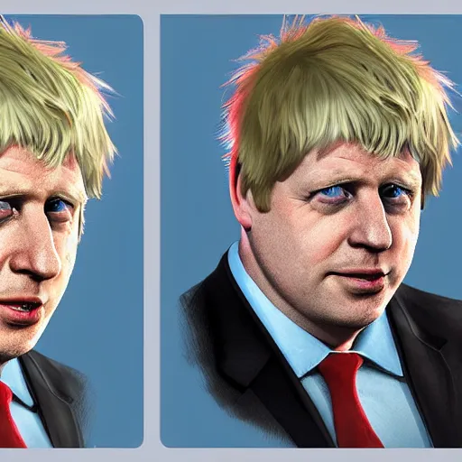 Image similar to boris johnson as a video game character, character design, concept art