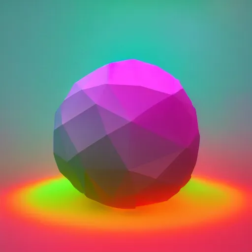 Prompt: low poly ball of rainbow fire, blender, cartoon style, bloom