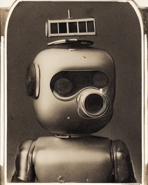 Prompt: portraits of antropomorphic robots by Louis Daguerre