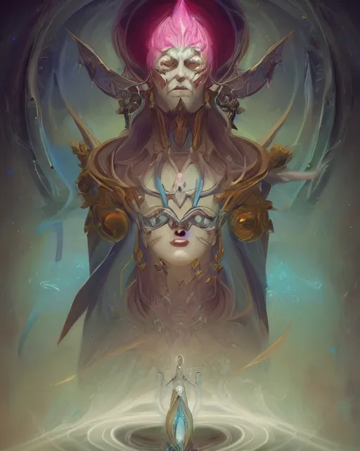 Image similar to portrait of a beautiful magus cybernetic emanation, by pete mohrbacher and artgerm and wlop, digital art, highly detailed, intricate, fantasy, mystical, sharp focus, Trending on Artstation HQ, deviantart, unreal engine 5, 4K UHD image