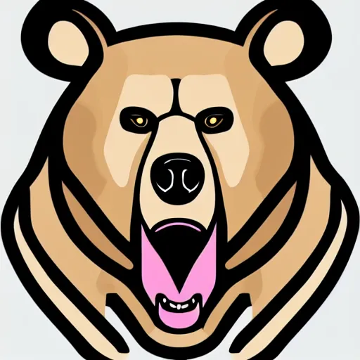 Image similar to concept cell shaded digital logo of a bear. Vector