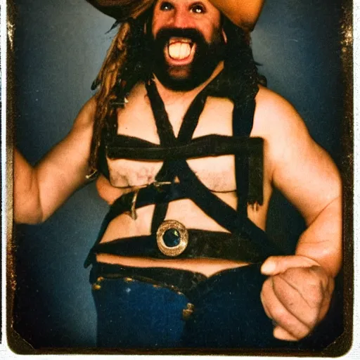 Prompt: casting photo for the role of lechuck the pirate, photorealistic polaroid film