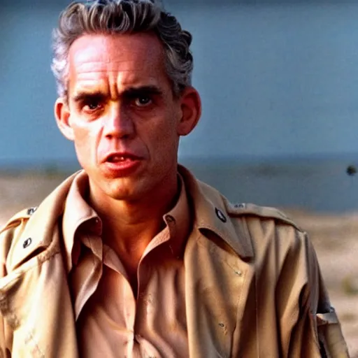 Prompt: jordan peterson as captain benjamin in apocalypse now, 8k resolution, full HD, cinematic lighting, award winning, anatomically correct