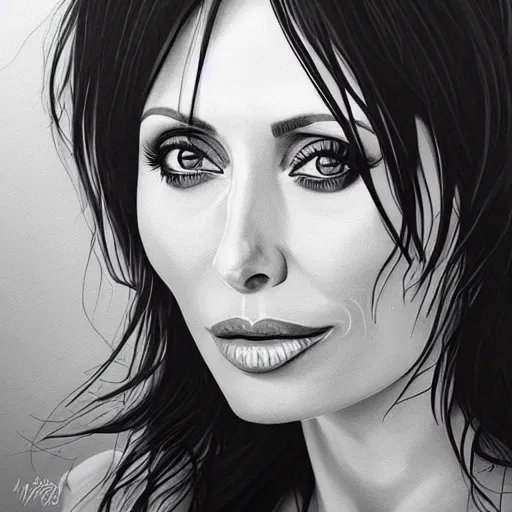 Prompt: a beautiful detailed portrait of natalie imbruglia from music video torn, by artgerm, high details