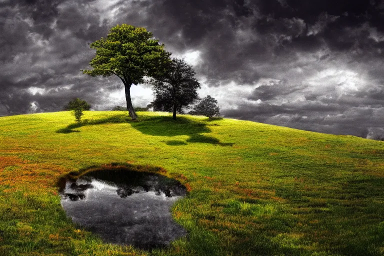 Image similar to A landscape in the style of nihilism philosophy, 4k UHD, desktop wallpaper