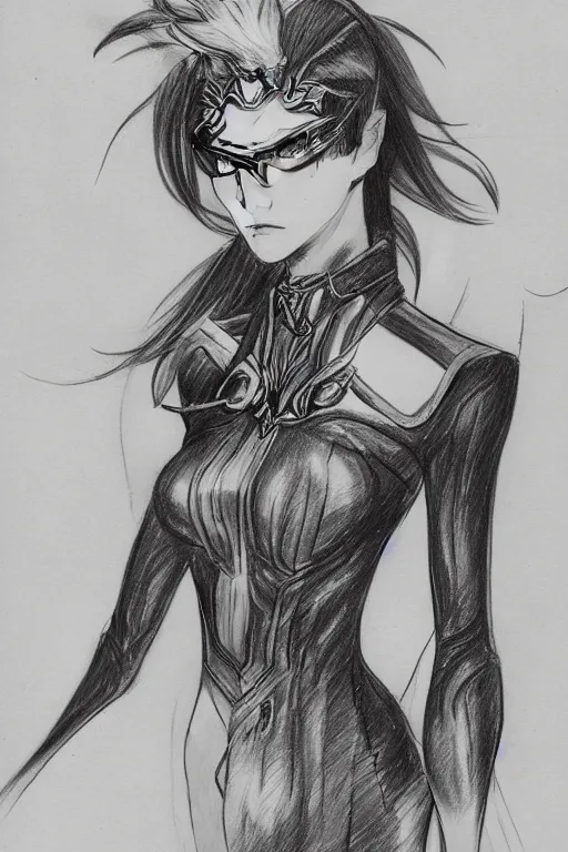 Image similar to Sketch of fully clothed Bayonetta! by Da Vinci