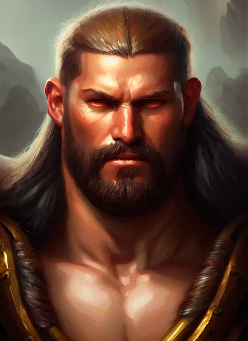 Image similar to a _ fantasy _ style _ portrait _ painting _ of barbarian oil _ painting _ unreal _ 5 _ daz. _ rpg _ portrait _ extremely _ detailed _ artgerm _ greg _ rutkowski _ greg