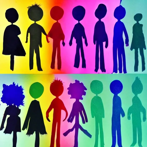 Image similar to shadow people meet color people