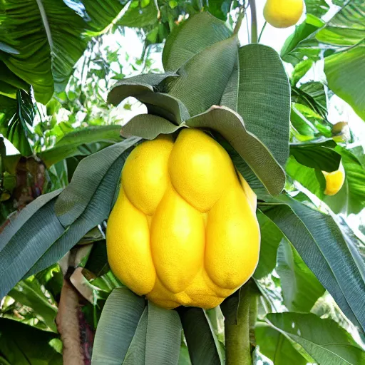 Image similar to anthropomorphic lemon jackfruit