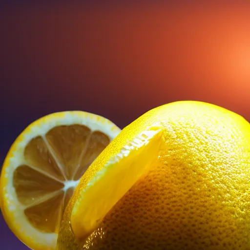 Prompt: a lemon with sunglasses mega detailed, volumetric lighting, golden hour, sharp focus, ultra detailed