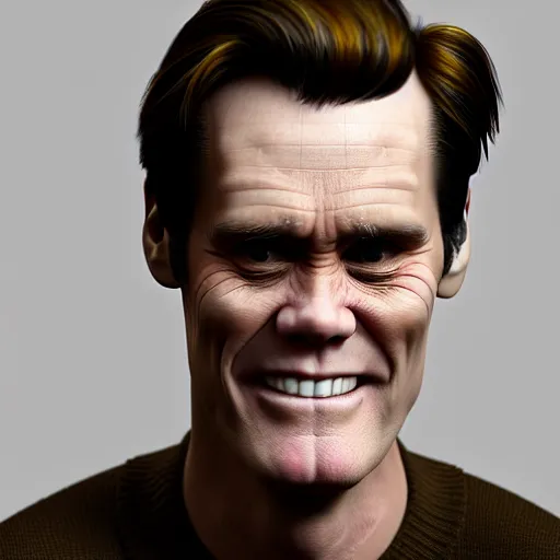 Image similar to jim carrey is fused into a slim jim, hyperdetailed, artstation, cgsociety, 8 k