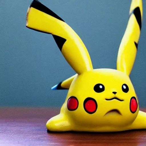 Image similar to Pikachu Sculpture made out of pottery