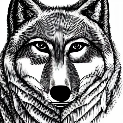 Hand draw wolf portrait. Hand draw vector illustration Stock Vector | Adobe  Stock