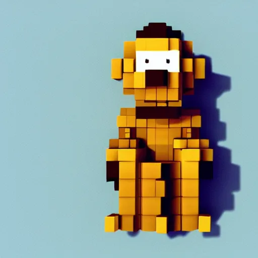 Prompt: a monkey made in a minimalist style, voxel, centered