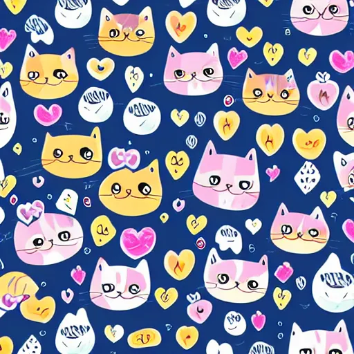 Image similar to Kawaii Cat, vector illustration, high resolution, best selling.