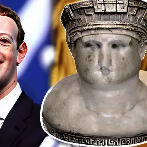 Image similar to Mark Zuckerberg as a greek emperor