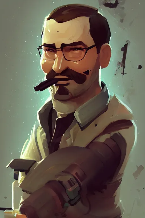 Image similar to beautiful highly detailed realistic stylized character portrait team fortress 2 engineer, detailed character art master portrait by ismail inceoglu, trending on artstation