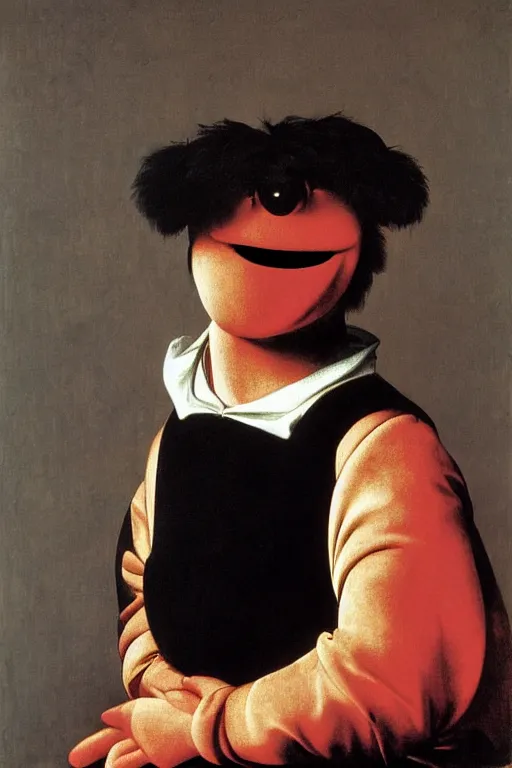 Image similar to a muppet painted by Caravaggio