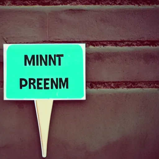 Prompt: a forbidden sign for mint icecream