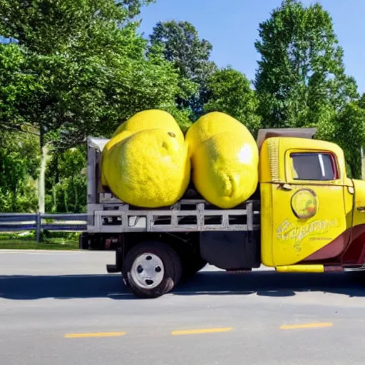 Image similar to a truck shaped like a lemon