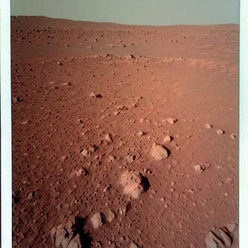 Image similar to a polaroid photograph of the surface of mars