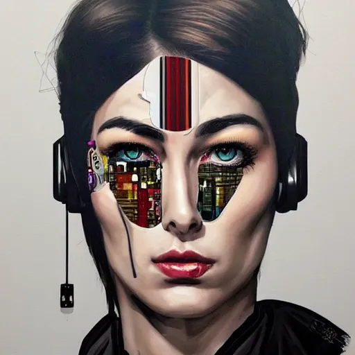 Prompt: portrait of female android, by sandra chevrier