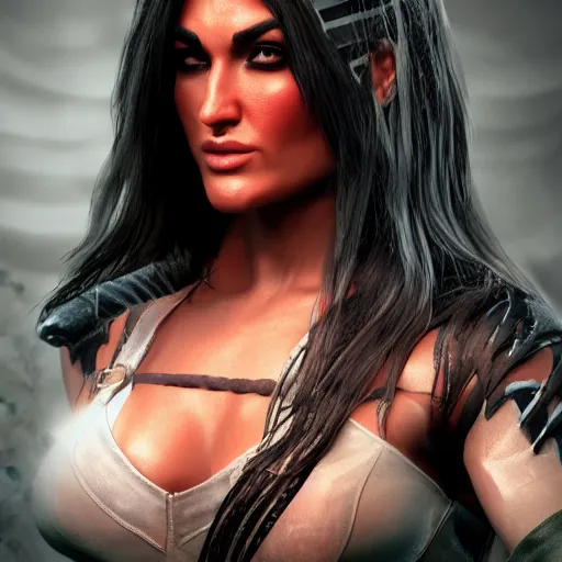 Image similar to Nikki Bella as mortal kombat character, realistic, detailed, 8K, artstation , film grain,