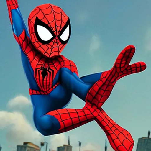 Image similar to spiderman in the style of a pixar movie