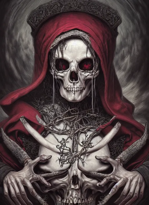 Image similar to fineart illustration of the necromancer, hyper detailed, crisp