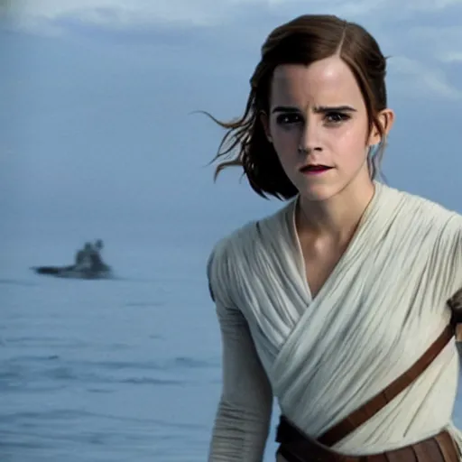 Image similar to a beautiful still of Emma Watson in Star Wars