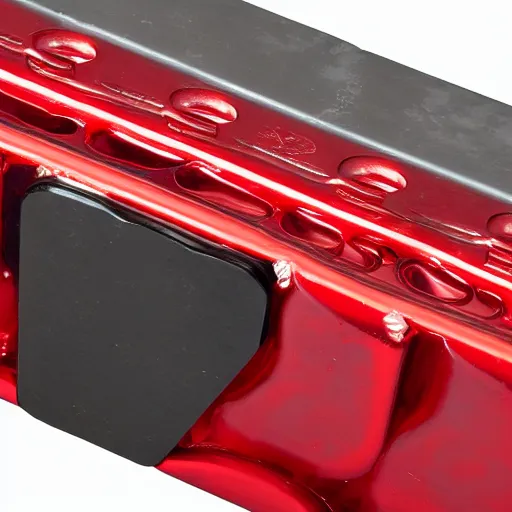 Prompt: boxer 6 engine aluminum block red valve cover