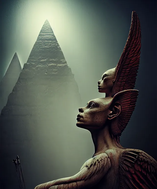 Prompt: epic professional digital art the sphinx, horrific yet beautiful vibe, evocative, atmospheric lighting, painted, intricate, highly detailed, by leesha hannigan, wayne haag, reyna rochin, ignacio fernandez rios, mark ryden, iris van herpen, artstation, cgsociety, stunning, gorgeous, sharp focus, cinematic, masterpiece