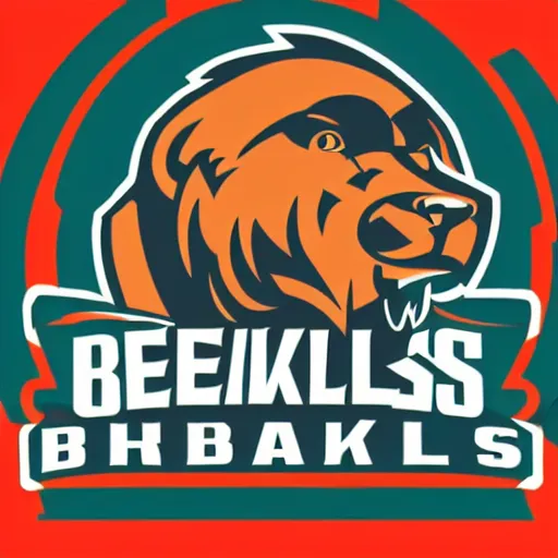 Prompt: concept logo design for a grizzley bears football team