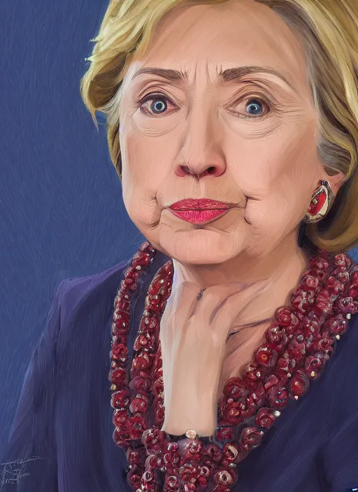 Prompt: portrait of hillary clinton as a muslim, jewelry, greek, ruby, victorian age, 1 8 9 0, intricate, headshot, key visual, conceptart, ambient lighting, highly detailed, digital painting, artstation, concept art, sharp focus, by makoto shinkai and akihiko yoshida and greg manchess