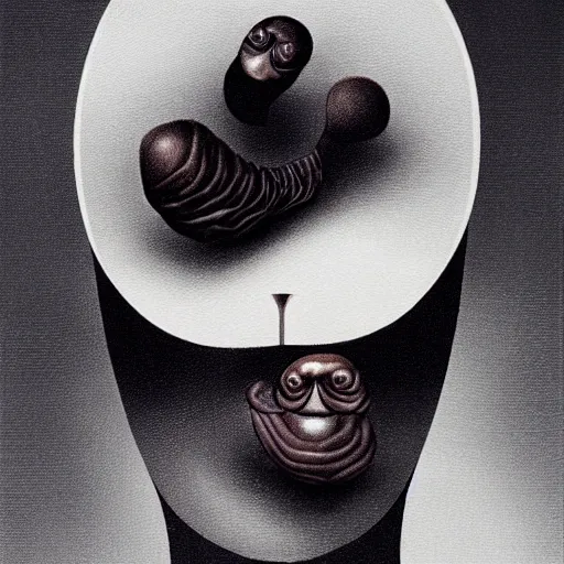 Image similar to abstract surrealism in style of alessandro sicioldr “ opus nigrum ”