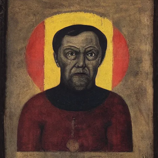 Prompt: portrait of alexander abdulov, with a red eyes, satanic body, head of old man