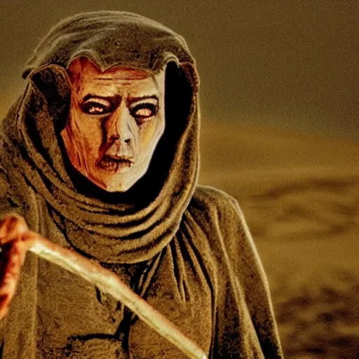 Prompt: a sand wraith. Movie still