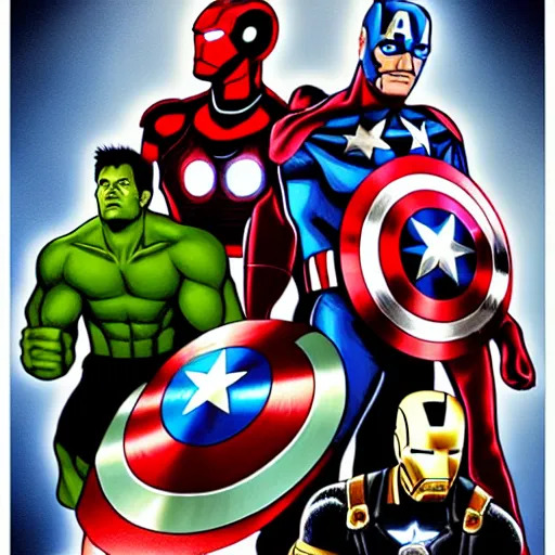 Image similar to the avengers by aidan hughes