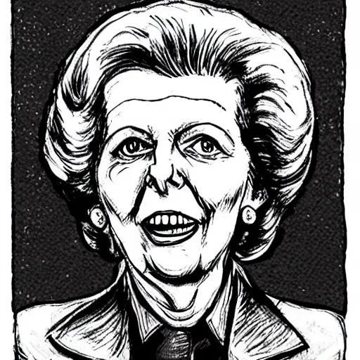 Image similar to margaret thatcher in hell