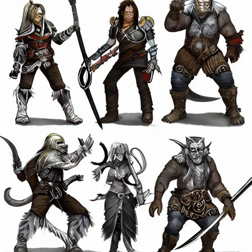 Prompt: dnd, pathfinder, raging bugbear, brandishing chainsword, character concept art portfolio