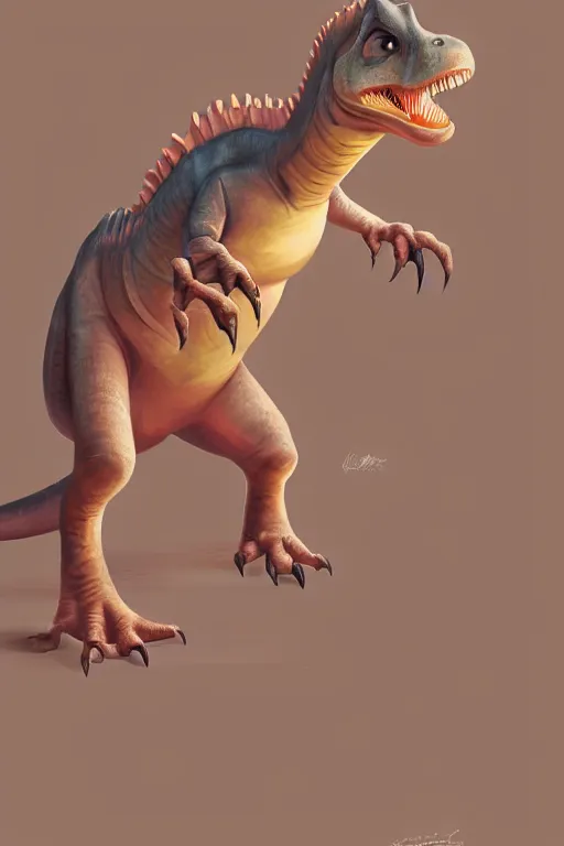 Prompt: Cute dinosaur beautiful art, realistic proportions, soft light, soft colors, smooth, sharp focus, illustration, art