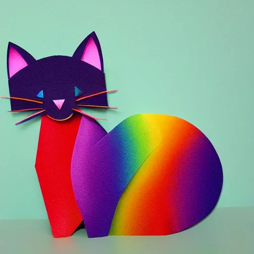 Image similar to rainbow papercraft cat
