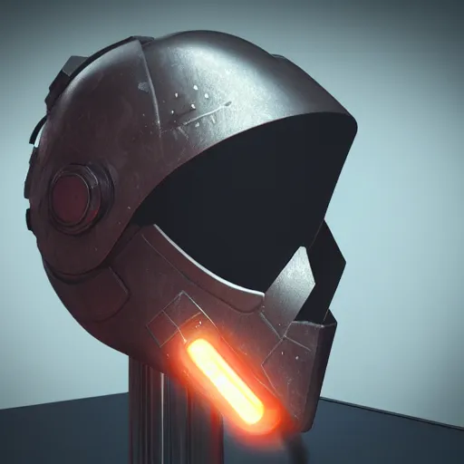 Image similar to cyberpunk helmet vray render octane