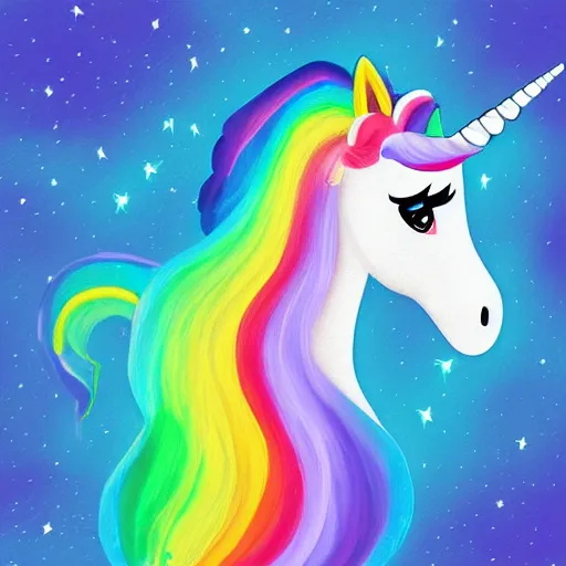 Image similar to cute unicorn, digital art